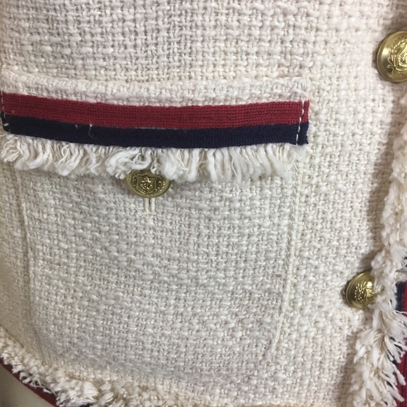 ❤️SOLD❤️J.Crew Fringe Tweed Ivory Blazer - Picture 3 of 8